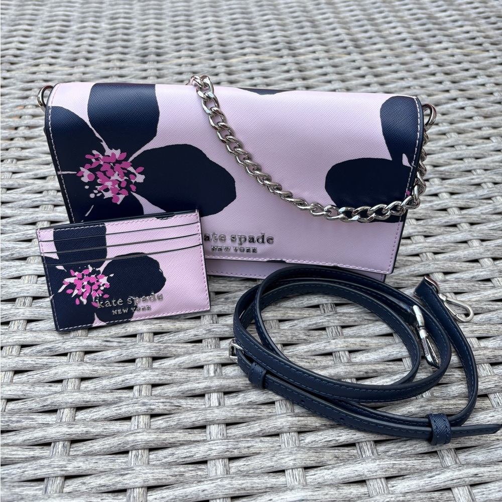 Kate Spade Cameron Floral Bag AND NWT Card holder